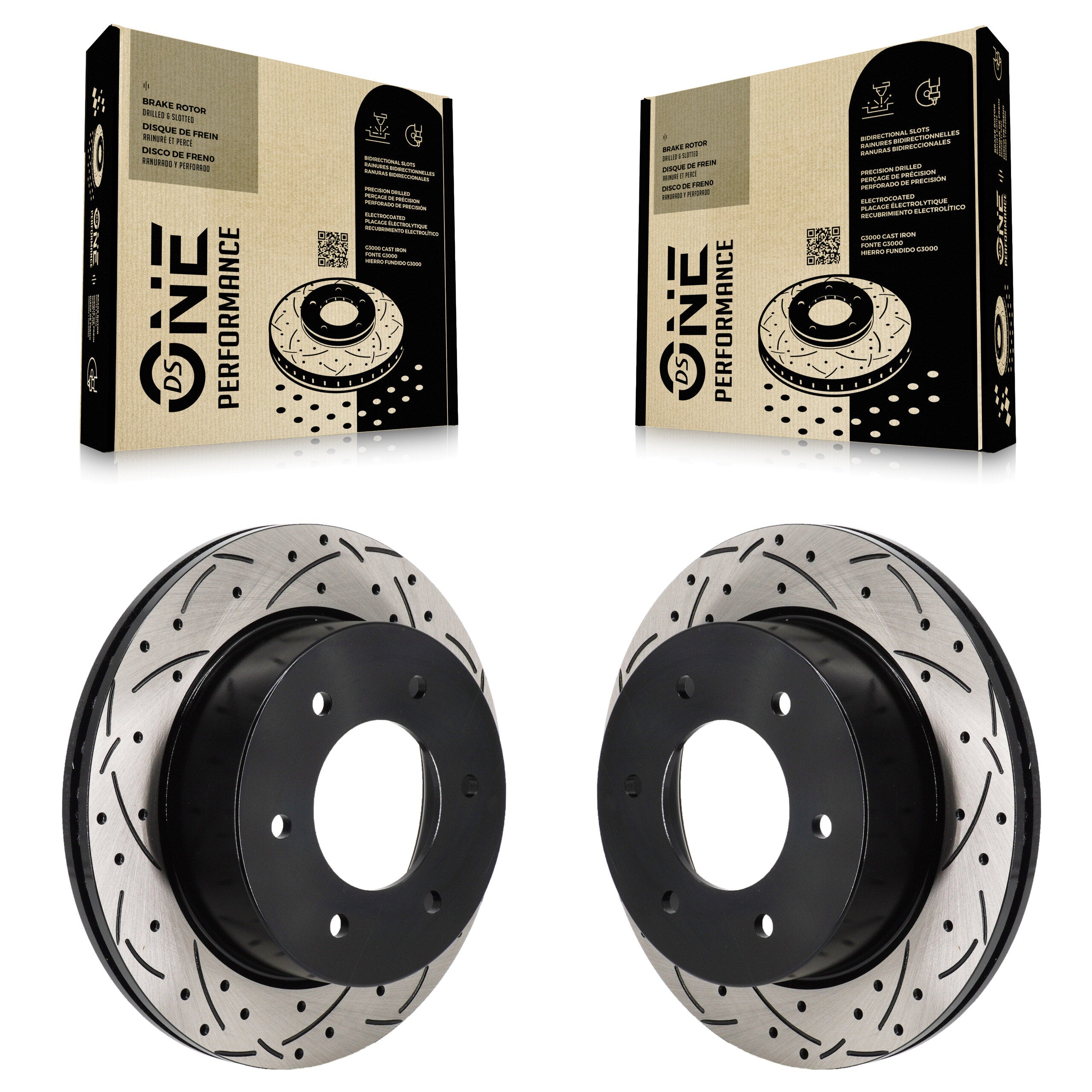 Rear Coated Drilled Slotted Disc Brake Rotors Pair For Ford Ranger Bronco KD-100731