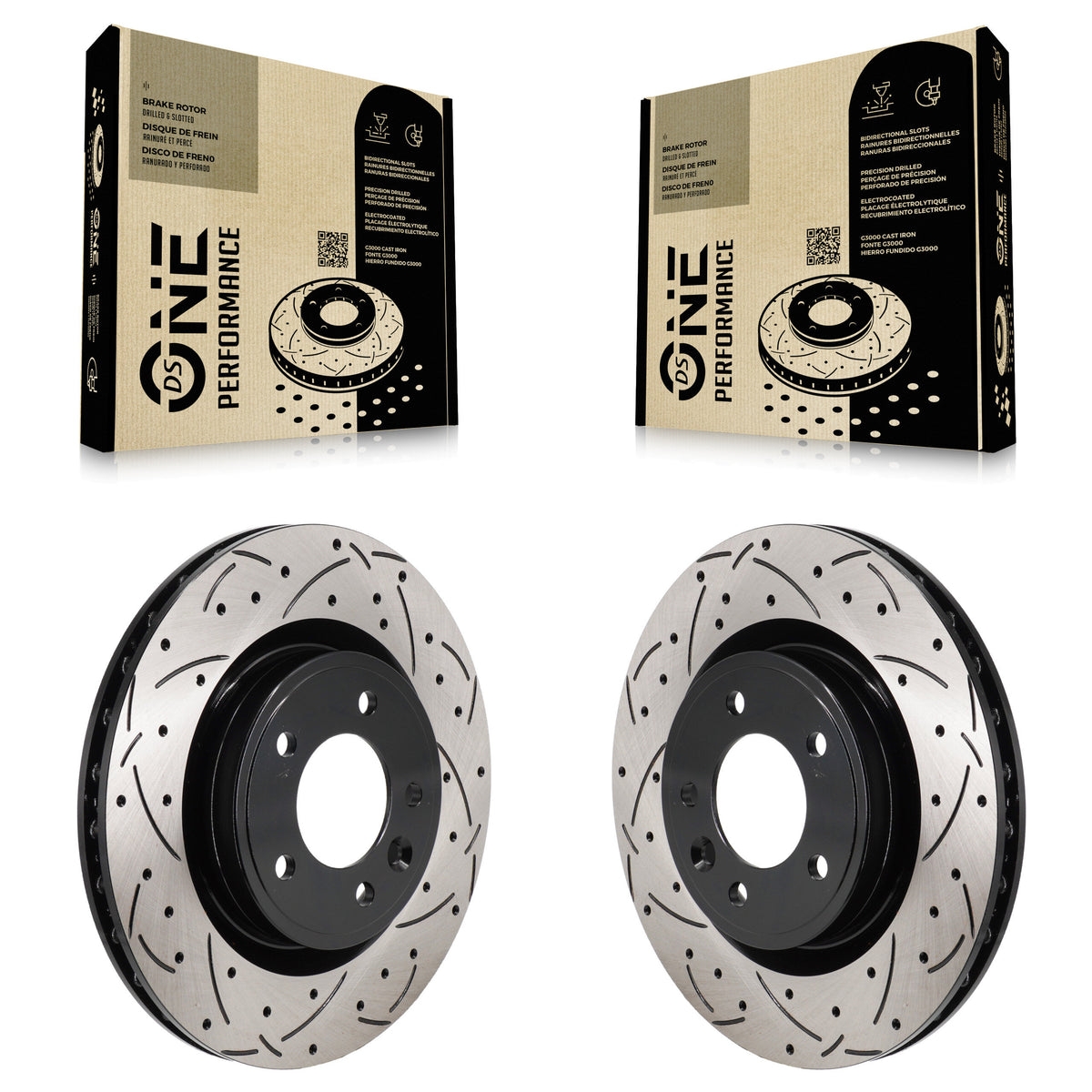 Rear Coated Drilled Slotted Disc Brake Rotors Pair For Land Rover Range Sport Discovery KD-100735