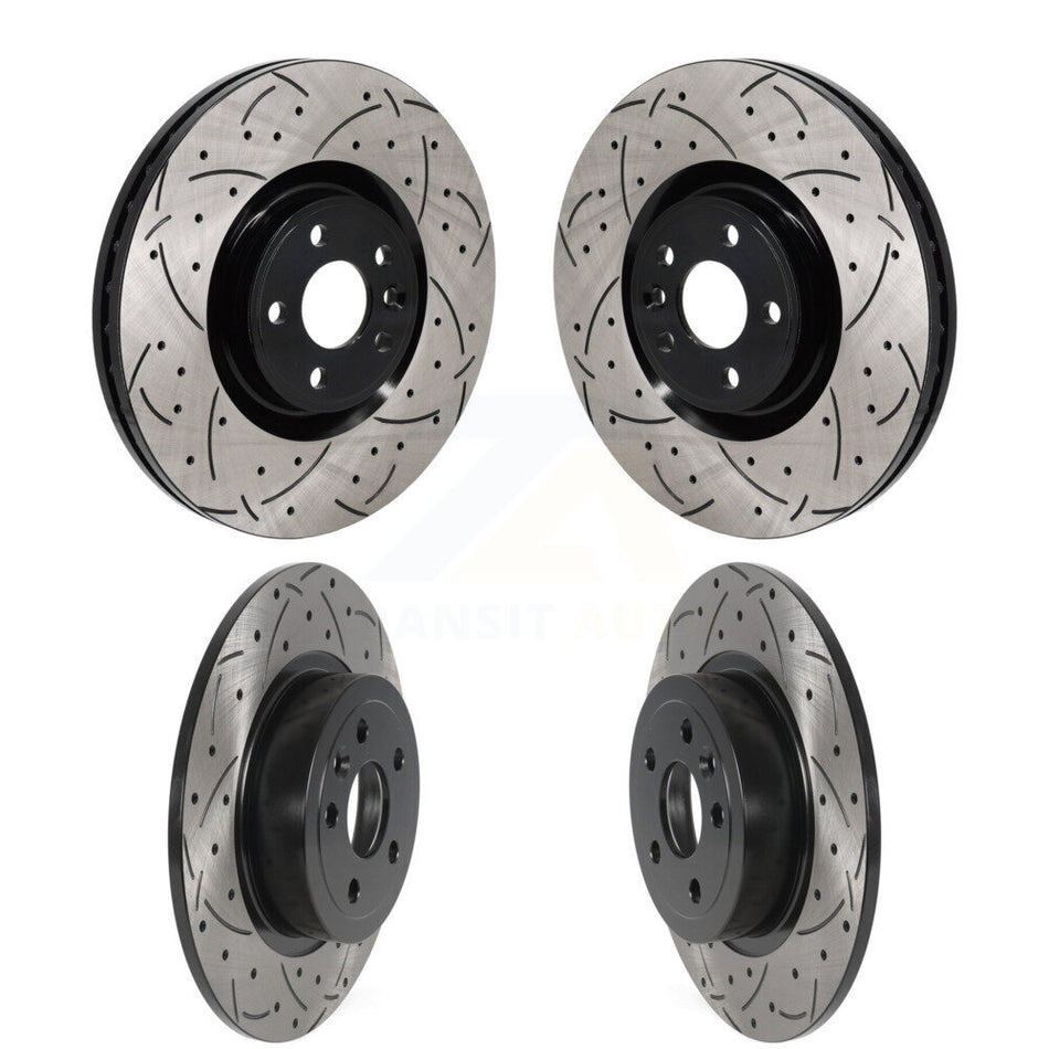 Front Rear Coated Drilled Slotted Disc Brake Rotors Kit For Land Rover Range Evoque KD-100742