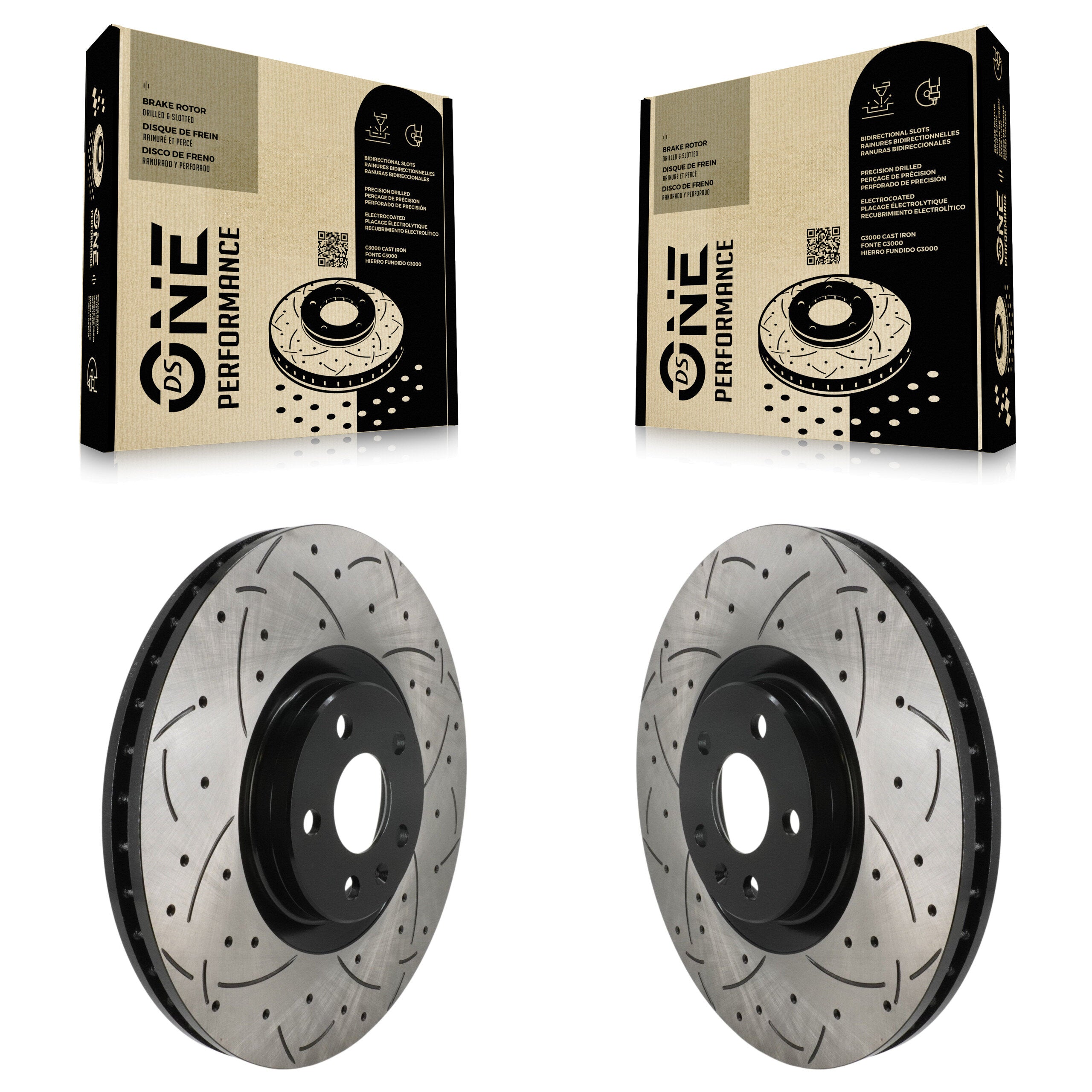 Front Drill Slot Brake Rotors Pair For Volvo XC60 XC90 XC40 Recharge S60 V60 Cross Country KD-100756