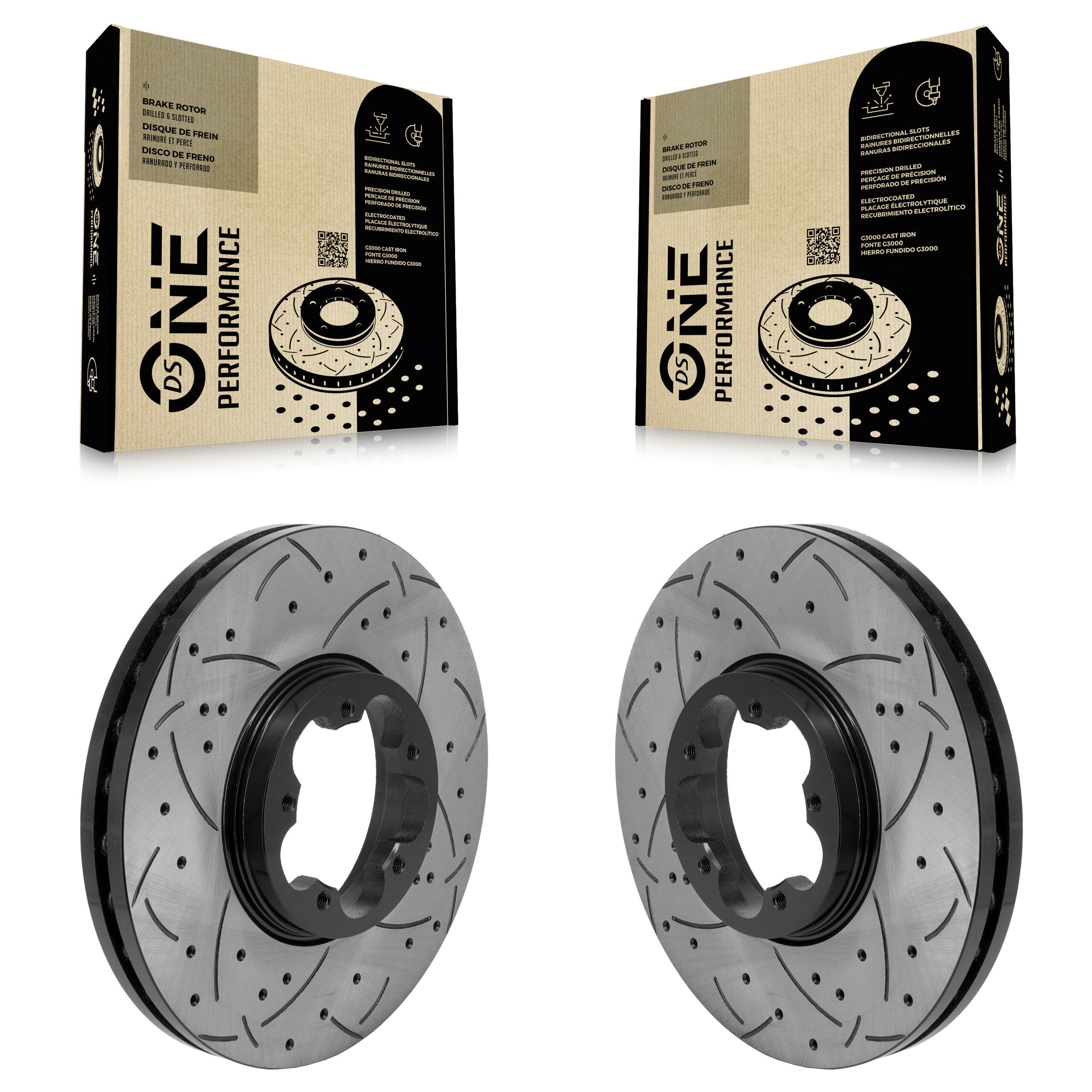 Front Drilled Slot Brake Rotor Pair For Ford Transit-250 Transit-150 Transit-350 E-Transit KD-100764