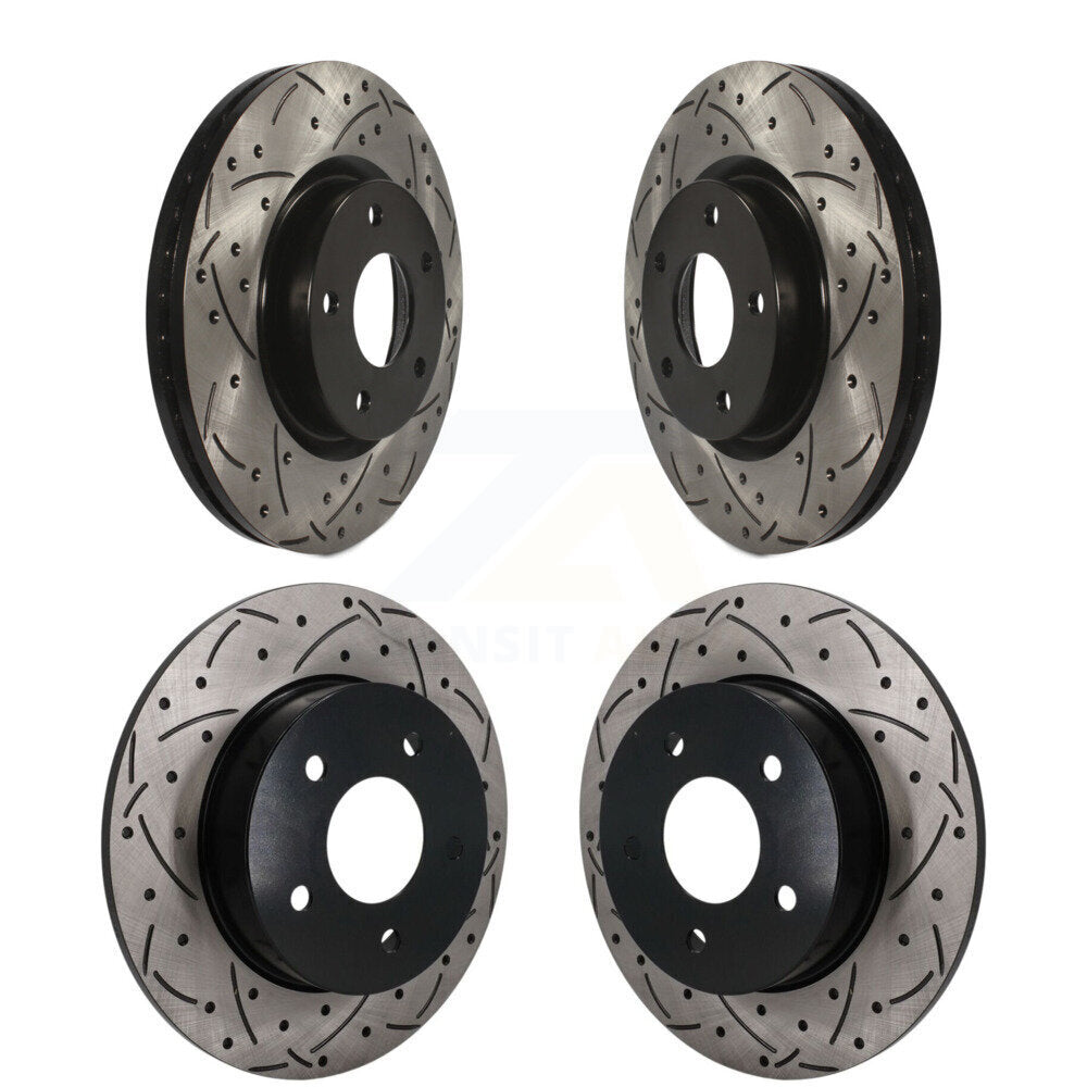 Front Rear Drill Slot Brake Rotors Kit For 19-24 Nissan Altima With Electric Parking KD-100780