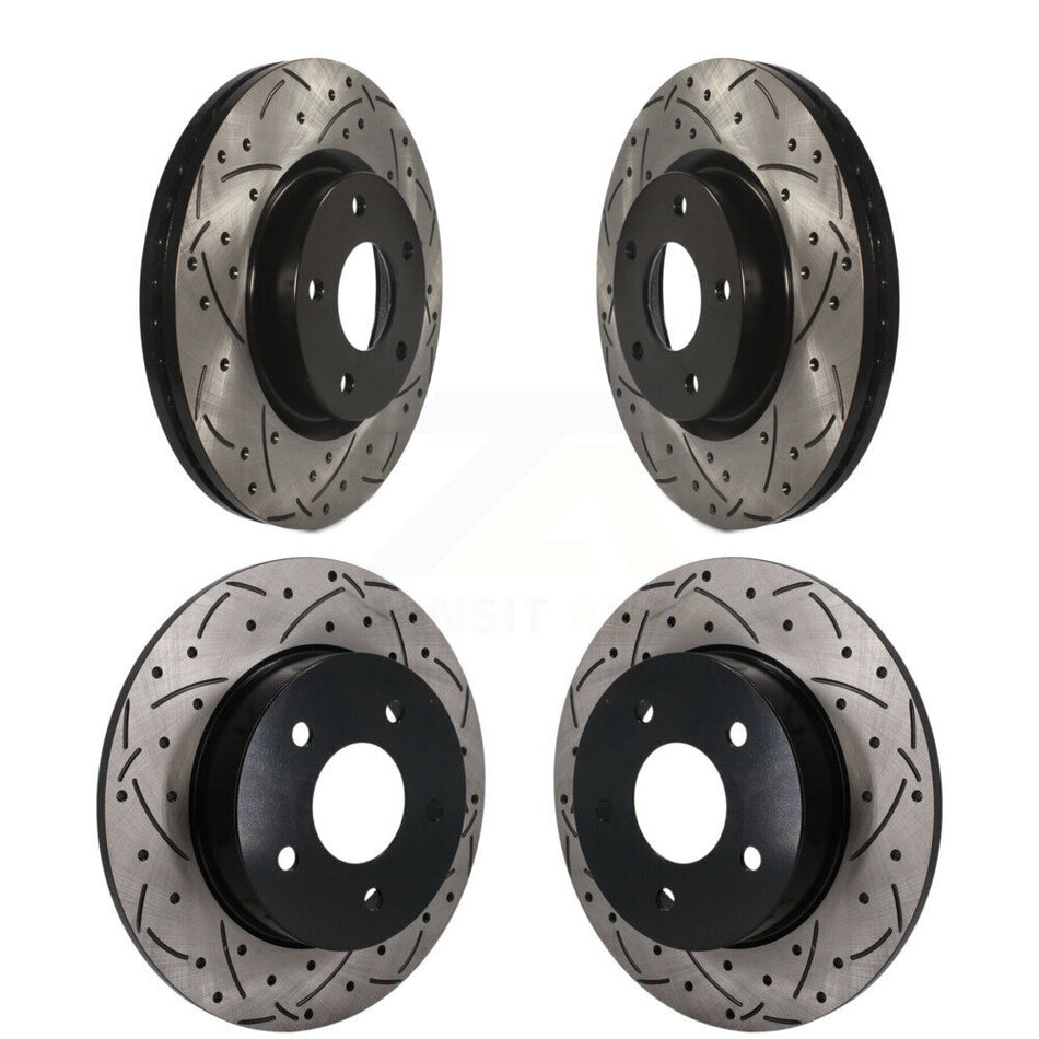 Front Rear Drill Slot Brake Rotors Kit For 19-24 Nissan Altima With Electric Parking KD-100780