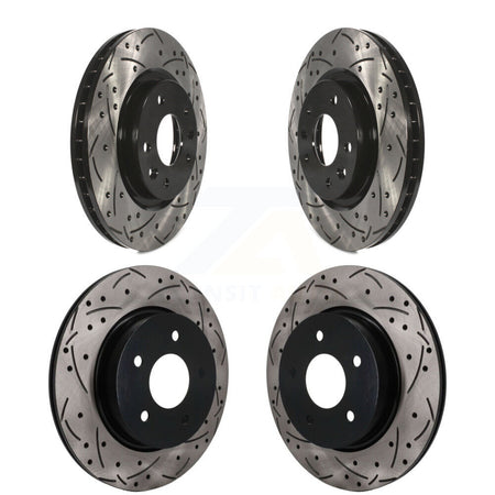 Front Rear Coated Drilled Slotted Disc Brake Rotor Kit For Nissan Qashqai Rogue Sport LEAF KD-100782