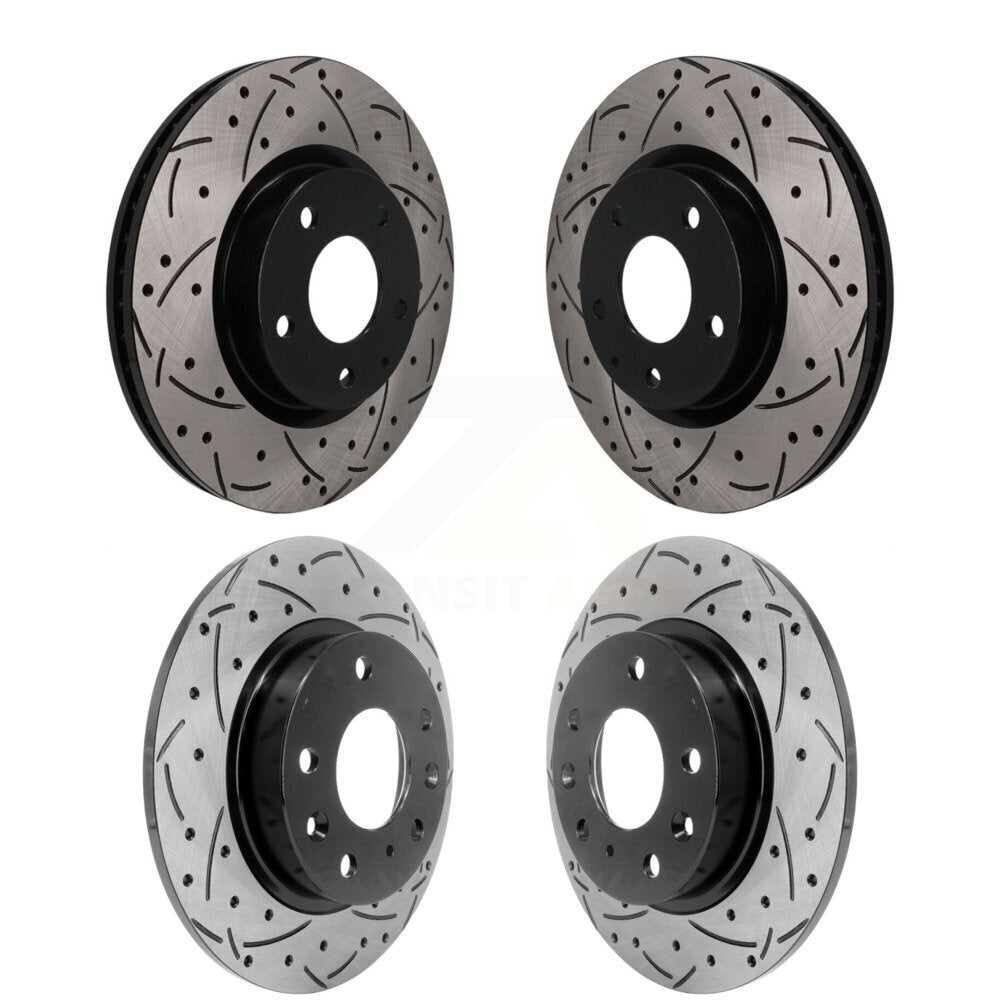 Front Rear Coated Drilled Slotted Disc Brake Rotors Kit For Mazda 3 CX-30 Sport KD-100786