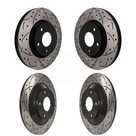 Front Rear Drill Slot Brake Rotor Kit For 20-24 Mazda CX-30 With 302mm Diameter KD-100787