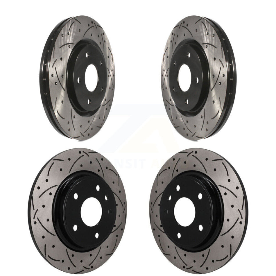 Front Rear Drilled Slot Disc Brake Rotors Kit For Chrysler Pacifica Grand Caravan Voyager KD-100792