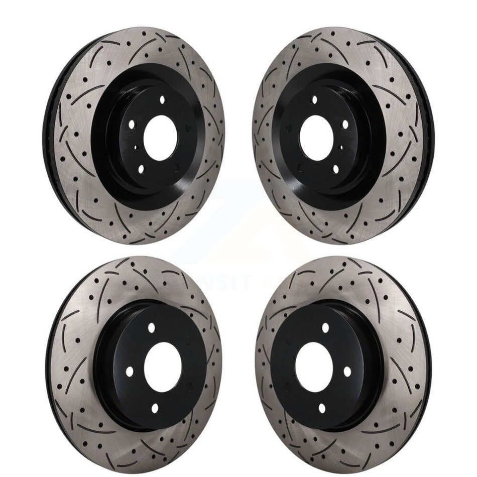 Front Rear Coated Drilled Slotted Disc Brake Rotors Kit For INFINITI QX50 QX55 KD-100793