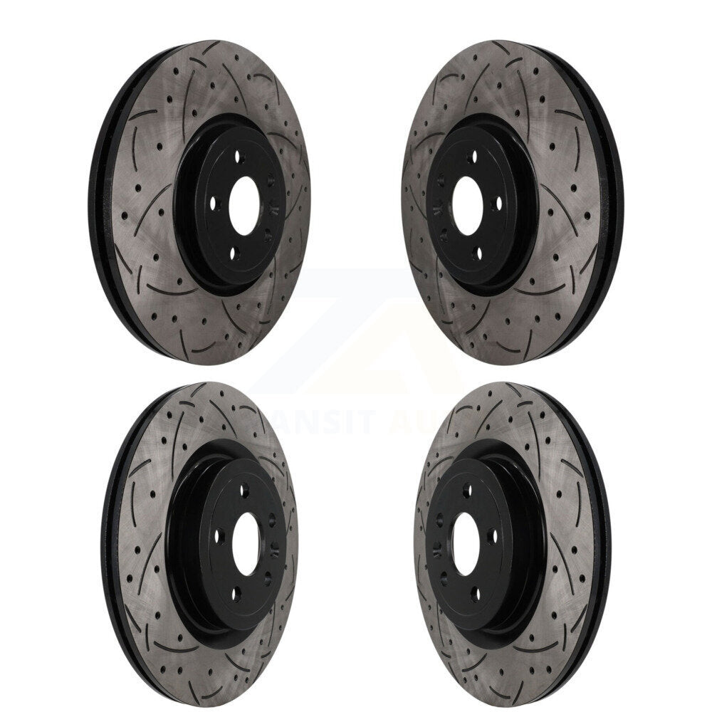 Front Rear Coated Drilled Slotted Disc Brake Rotors Kit For Jaguar F-Pace I-Pace KD-100795