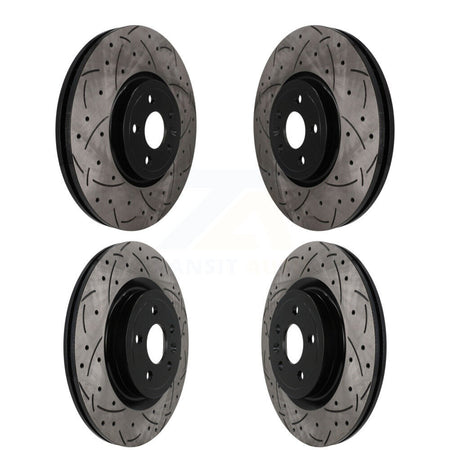 Front Rear Coated Drilled Slotted Disc Brake Rotors Kit For Jaguar F-Pace I-Pace KD-100795