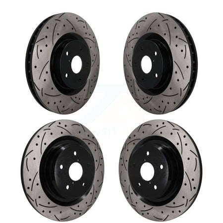 Front Rear Coated Drilled Slotted Disc Brake Rotors Kit For 2019-2024 Subaru Ascent KD-100796