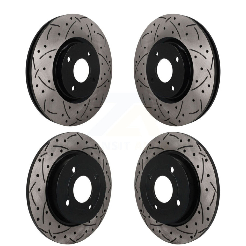 Front Rear Coated Drilled Slotted Disc Brake Rotors Kit For 2018-2022 Ford EcoSport AWD KD-100798