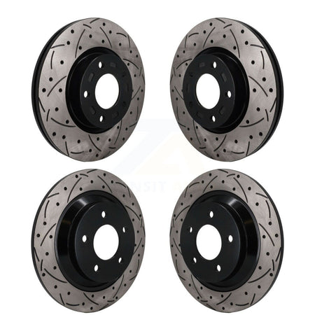 Front Rear Coated Drilled Slotted Disc Brake Rotors Kit For Mazda 5 KD-100799
