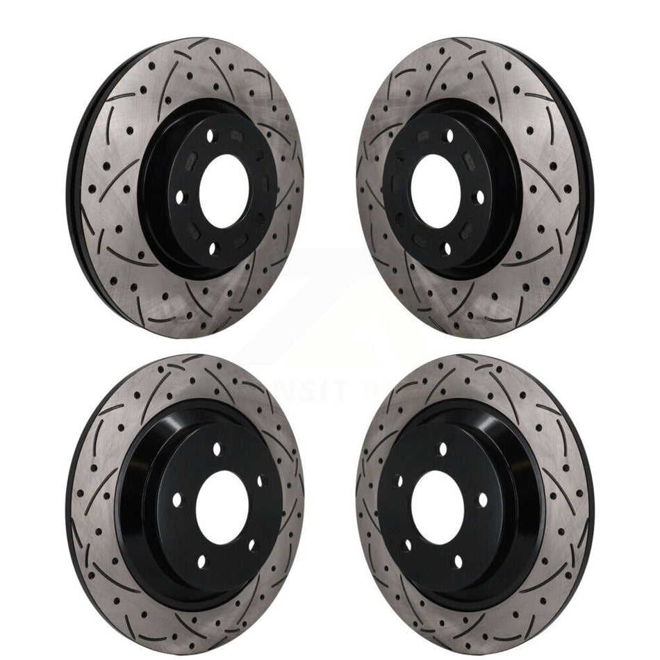 Front Rear Coated Drilled Slotted Disc Brake Rotors Kit For Mazda 5 KD-100799