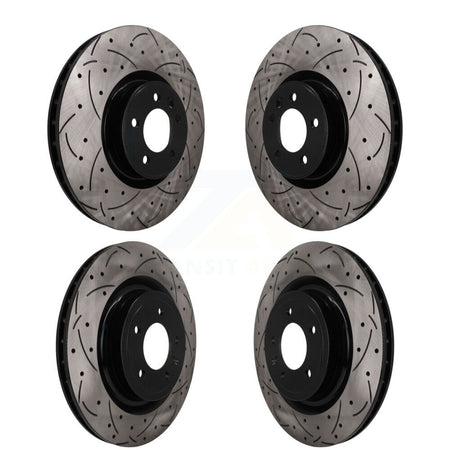Front Rear Coated Drilled Slot Disc Brake Rotors Kit For Land Rover Range Sport Discovery KD-100801