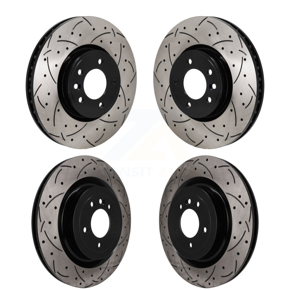Front Rear Coated Drilled Slotted Disc Brake Rotors Kit For Land Rover Range Sport KD-100803