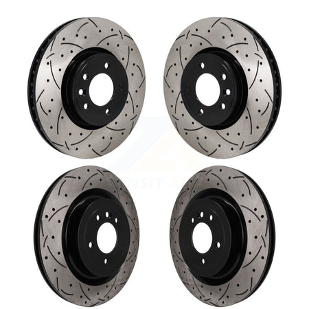 Front Rear Coated Drilled Slotted Disc Brake Rotors Kit For Land Rover Range Sport KD-100803