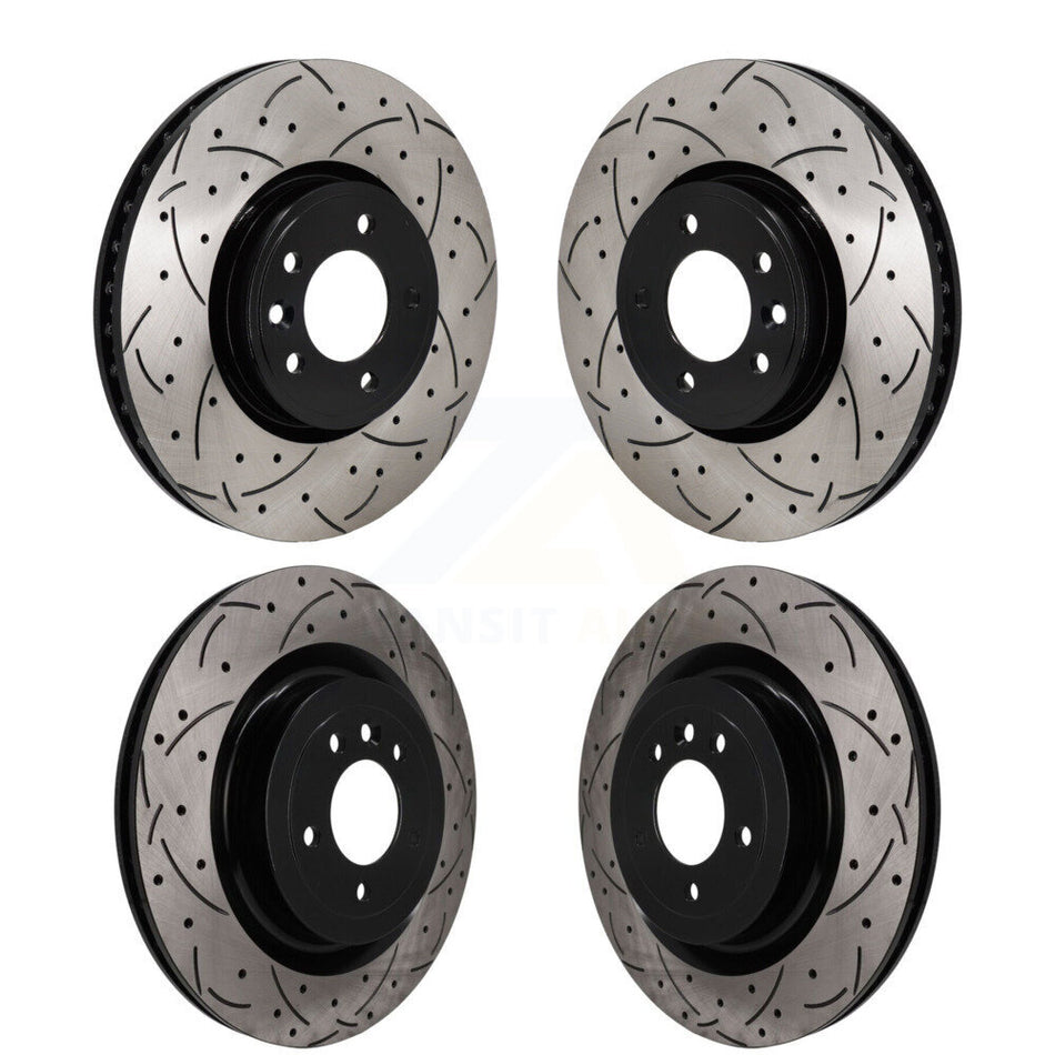 Front Rear Coated Drilled Slotted Disc Brake Rotors Kit For Land Rover Range Sport KD-100803