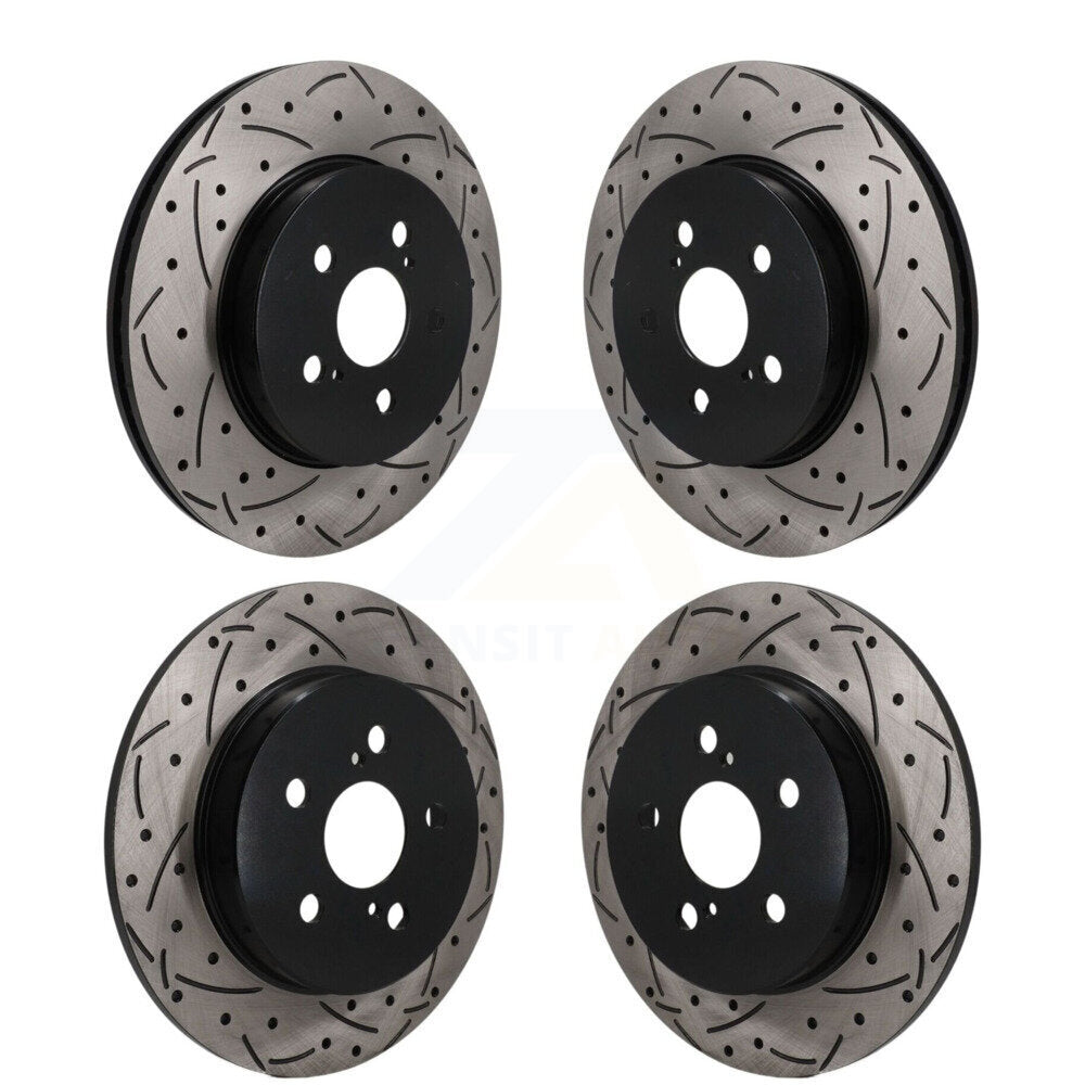 Front Rear Coated Drilled Slotted Disc Brake Rotors Kit For Toyota Corolla KD-100805
