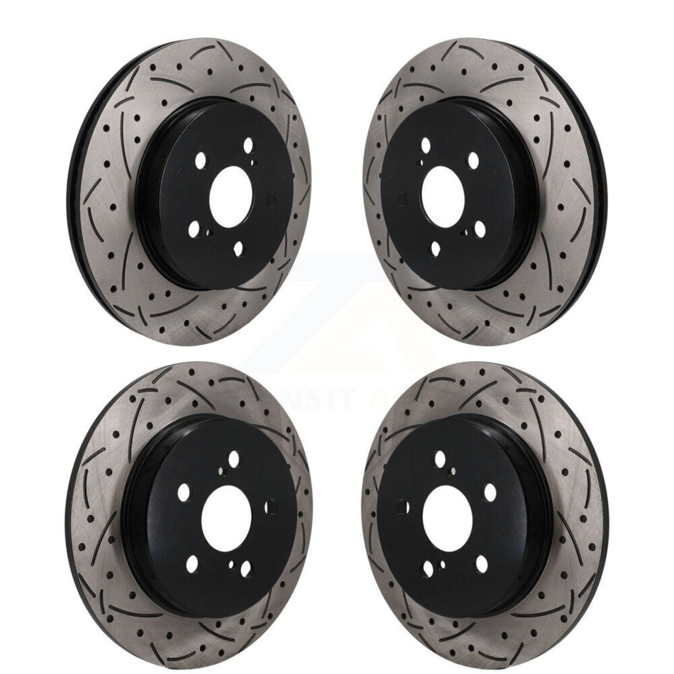 Front Rear Coated Drilled Slotted Disc Brake Rotors Kit For Toyota Corolla KD-100805