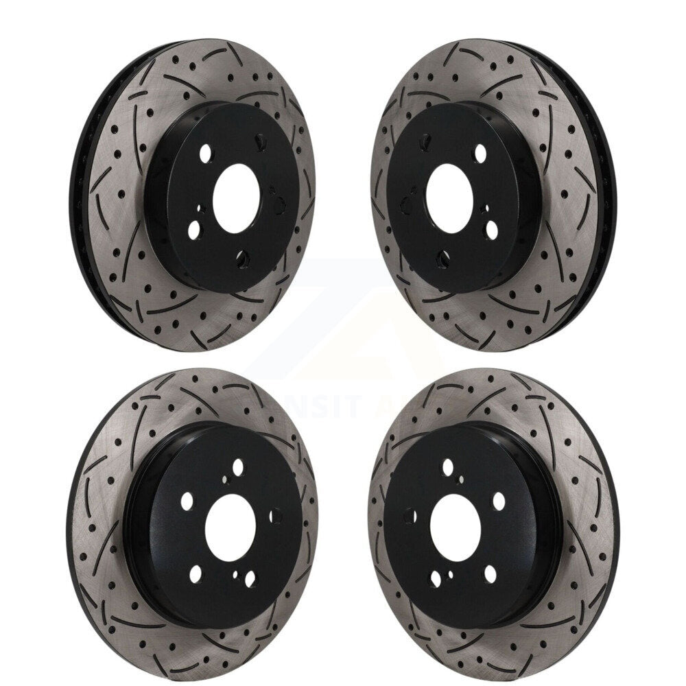 Front Rear Drill Slot Brake Rotors Kit For Toyota Corolla FULL HYBRID EV-GAS (FHEV) engine KD-100806