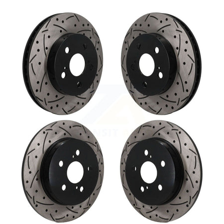 Front Rear Drill Slot Brake Rotors Kit For Toyota Corolla FULL HYBRID EV-GAS (FHEV) engine KD-100806