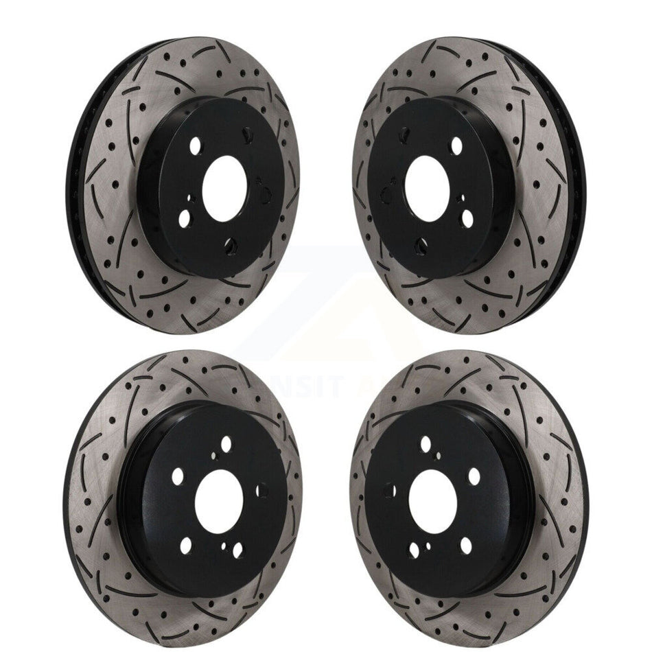 Front Rear Drill Slot Brake Rotors Kit For Toyota Corolla FULL HYBRID EV-GAS (FHEV) engine KD-100806