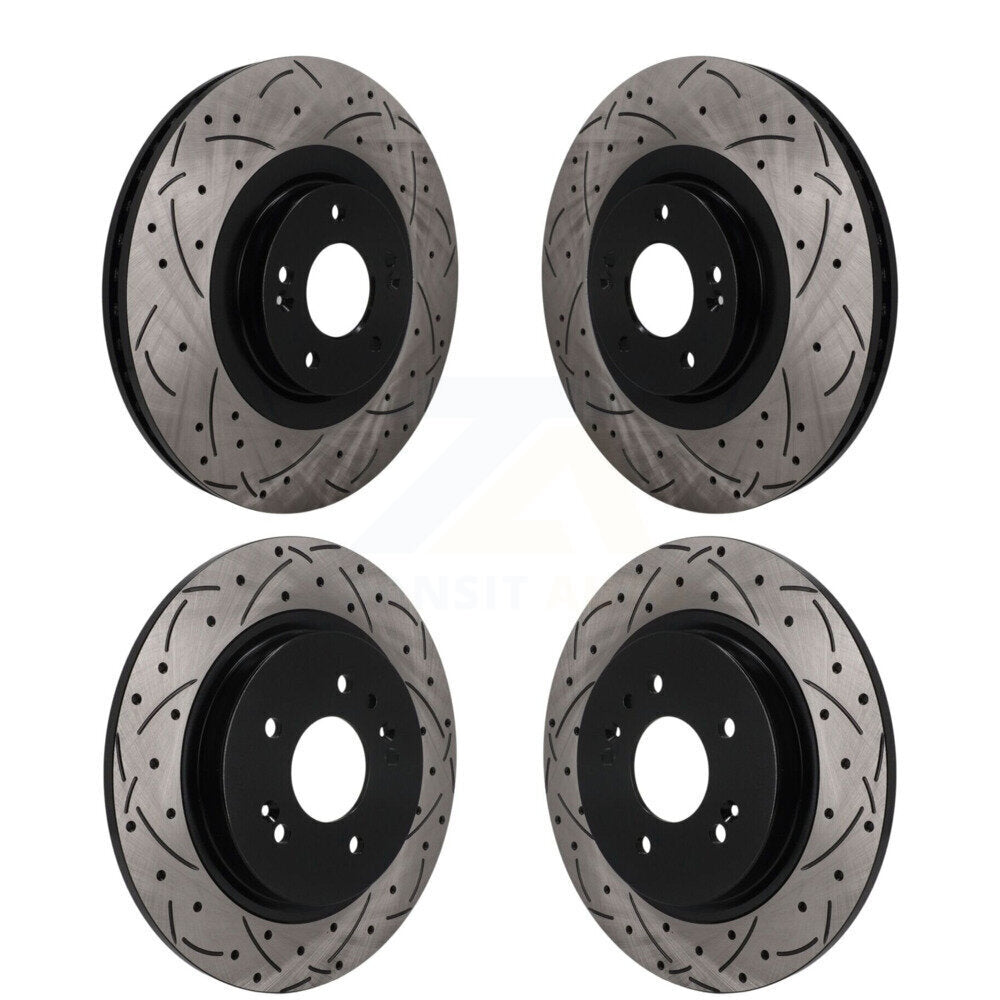 Front Rear Drilled Slot Disc Brake Rotors Kit For 2020-2024 Hyundai Palisade Kia Telluride KD-100810