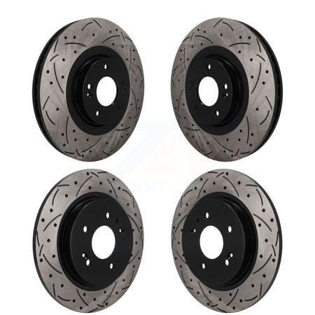 Front Rear Drilled Slot Disc Brake Rotors Kit For 2020-2024 Hyundai Palisade Kia Telluride KD-100810
