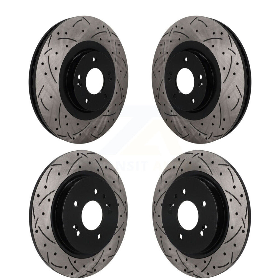 Front Rear Drilled Slot Disc Brake Rotors Kit For 2020-2024 Hyundai Palisade Kia Telluride KD-100810