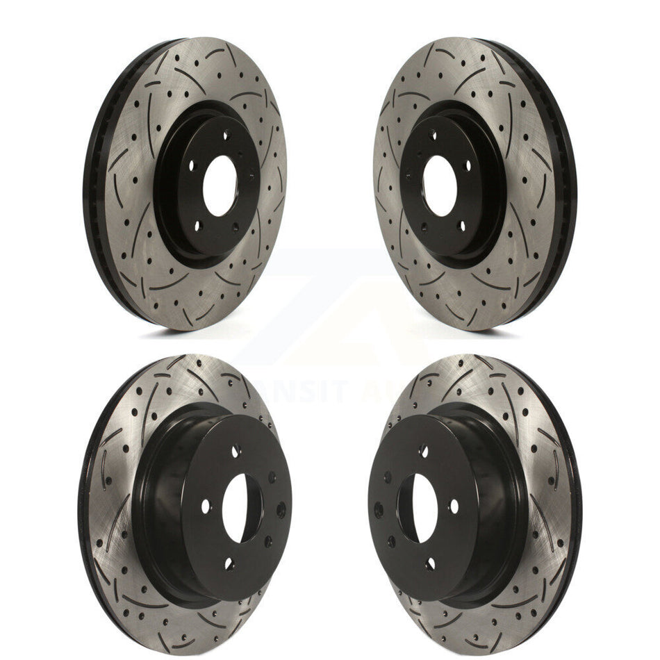 Front Rear Drilled Slot Brake Rotors Kit For 2009-2013 INFINITI G37 Without Brembo Brakes KD-100811