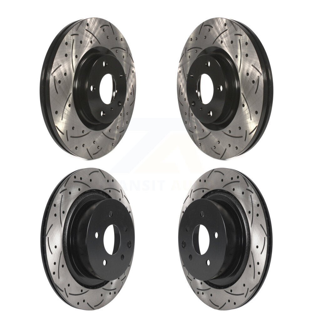 Front Rear Drilled Slot Brake Rotors Kit For 2009-2013 INFINITI G37 Without Brembo Brakes KD-100812