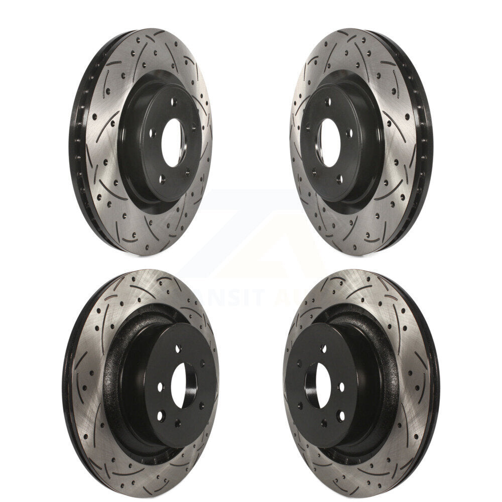 Front Rear Drill Slot Disc Brake Rotor Kit For 2023-2024 Nissan Z With Dual Piston Caliper KD-100813