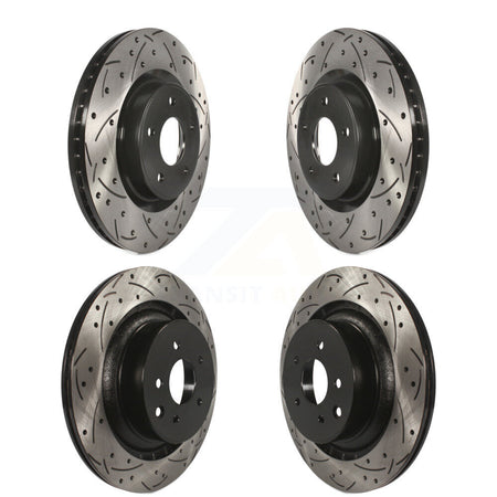 Front Rear Drill Slot Disc Brake Rotor Kit For 2023-2024 Nissan Z With Dual Piston Caliper KD-100813