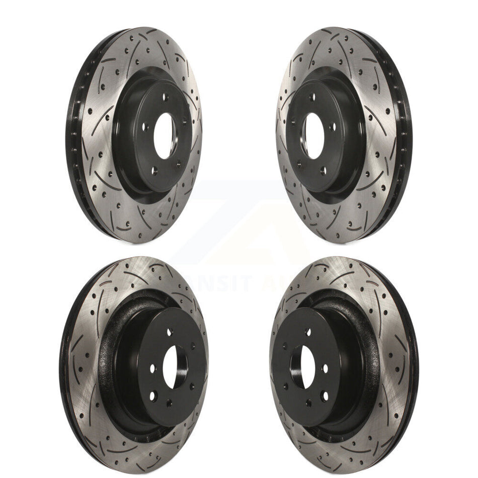 Front Rear Drill Slot Disc Brake Rotor Kit For 2023-2024 Nissan Z With Dual Piston Caliper KD-100813