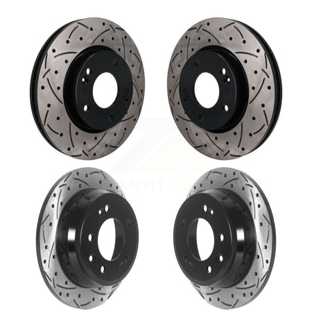 Front Rear Coated Drill Slot Disc Brake Rotors Kit For Hyundai Elantra Tucson Kia Sportage KD-100814