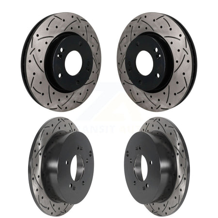 Front Rear Coated Drilled Slotted Disc Brake Rotors Kit For Hyundai Tucson Kia Sportage KD-100815