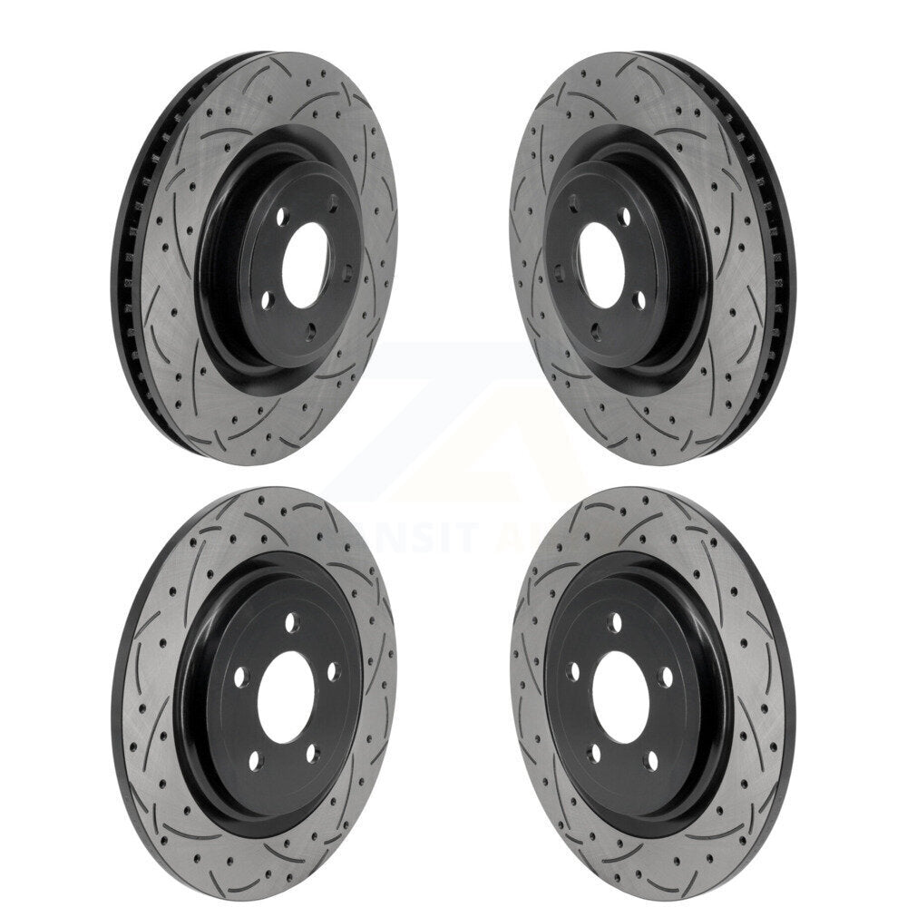 Front Rear Coated Drilled Slotted Disc Brake Rotors Kit For Ford Explorer KD-100816