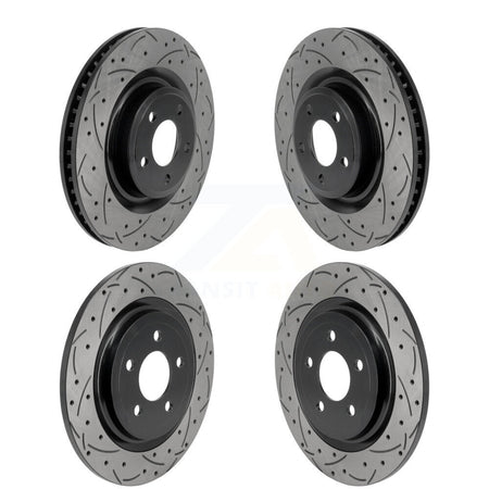 Front Rear Coated Drilled Slotted Disc Brake Rotors Kit For Ford Explorer KD-100816