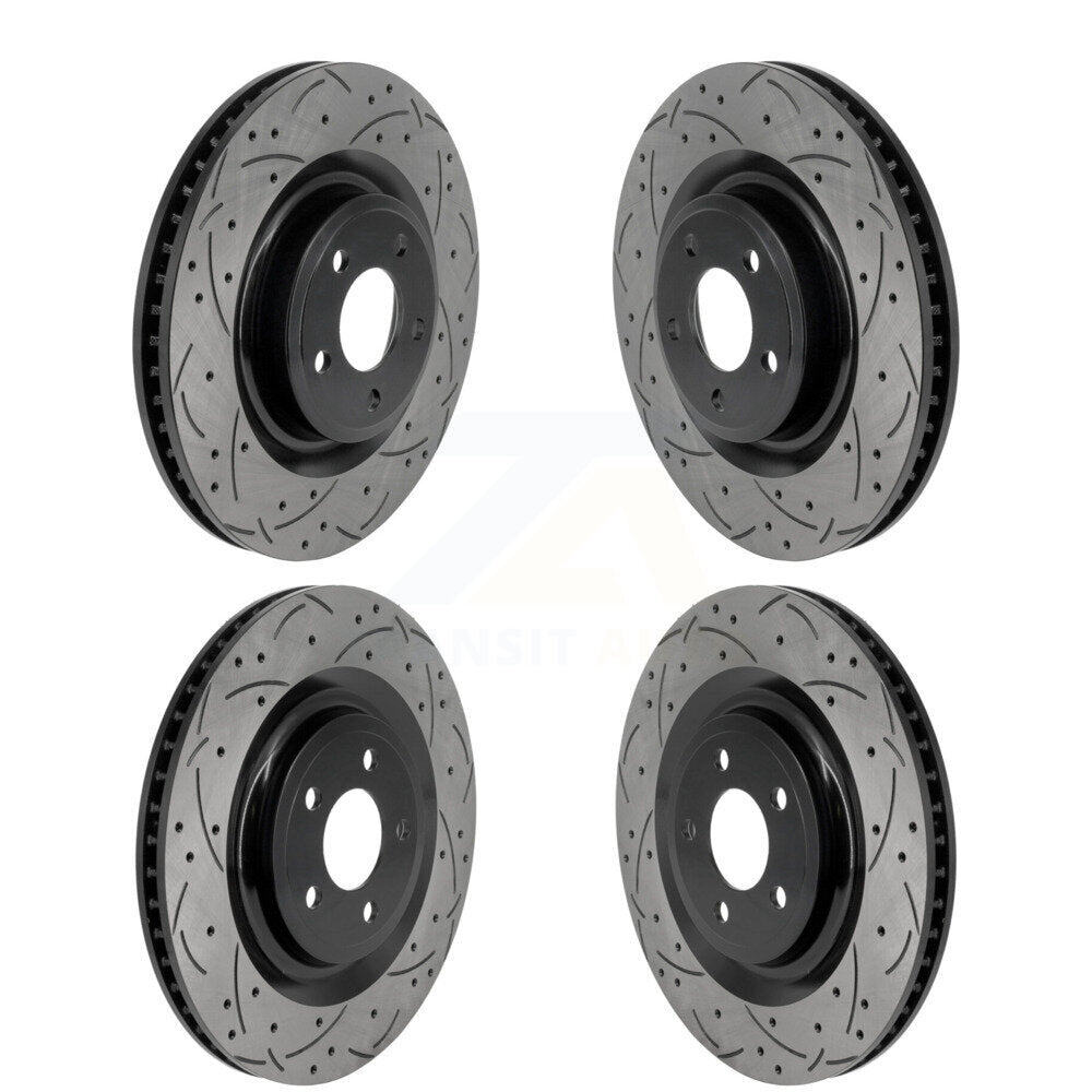 Front Rear Coated Drilled Slotted Disc Brake Rotors Kit For Ford Explorer Lincoln Aviator KD-100817