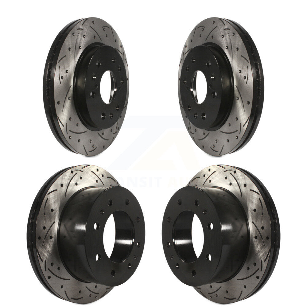 Front Rear Coated Drill Slot Disc Brake Rotor Kit For 2011 Chevrolet Silverado 1500 Hybrid KD-100820