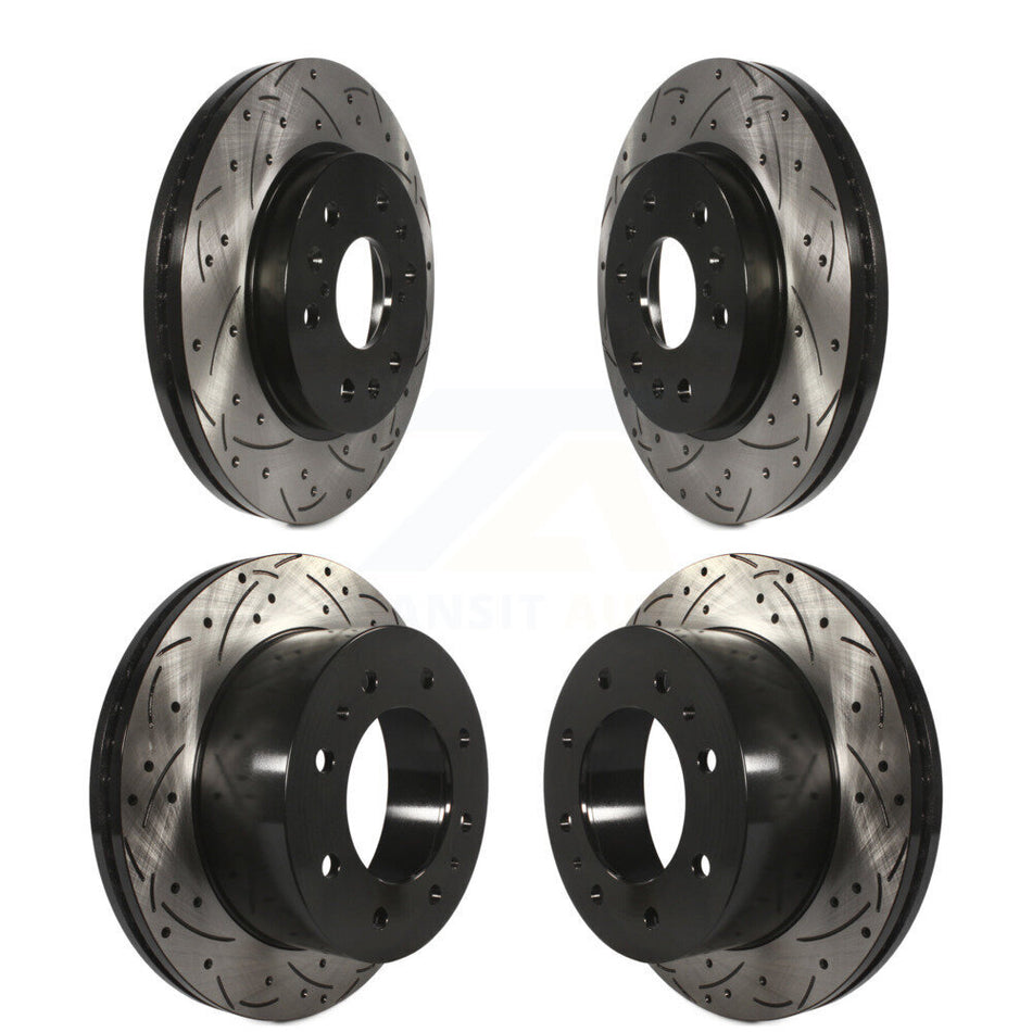 Front Rear Coated Drill Slot Disc Brake Rotor Kit For 2011 Chevrolet Silverado 1500 Hybrid KD-100820