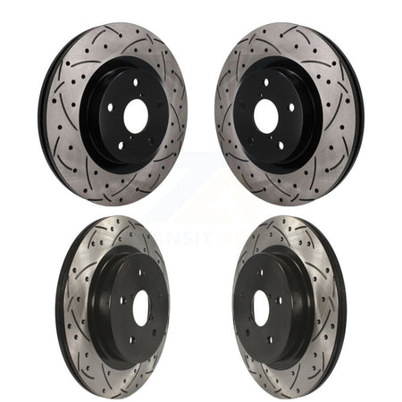 Front Rear Coated Drilled Slotted Disc Brake Rotors Kit For Subaru Outback WRX Legacy KD-100824