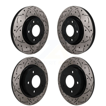 Front Rear Coated Drilled Slotted Disc Brake Rotors Kit For Mazda 3 Sport KD-100825
