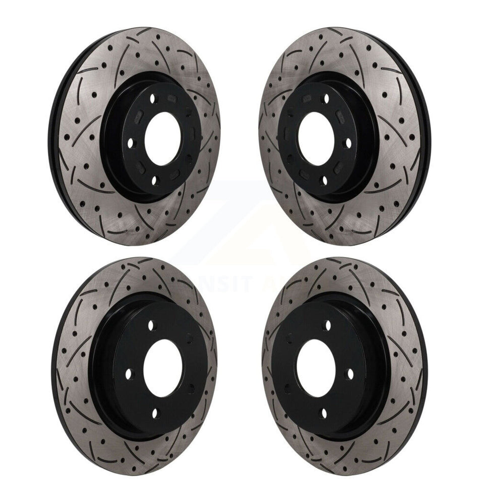 Front Rear Coated Drilled Slotted Disc Brake Rotors Kit For Mazda 3 Sport KD-100825