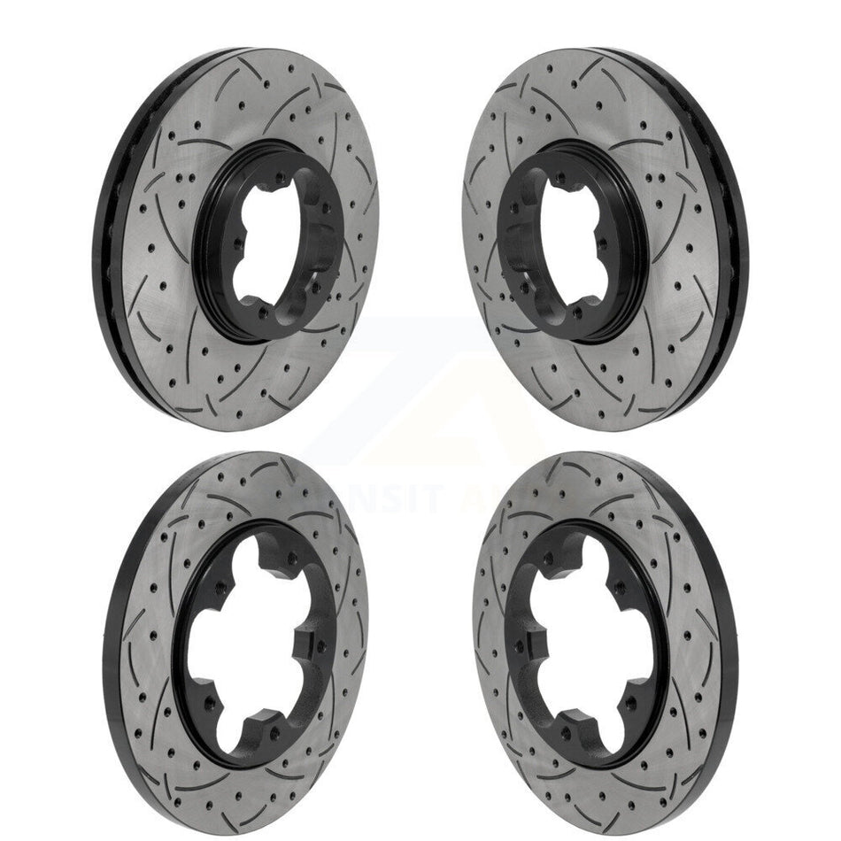 Front Rear Drilled Slot Disc Brake Rotors Kit For Ford Transit-250 Transit-150 Transit-350 KD-100827