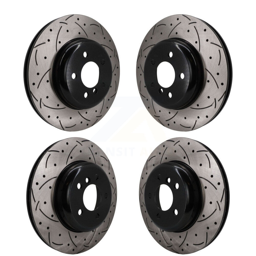Front Rear Coated Drilled Slotted Disc Brake Rotor Kit For BMW 640i xDrive Gran Coupe 535i KD-100831