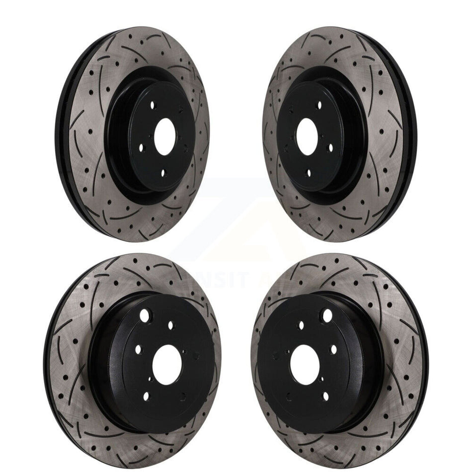 Front Rear Coated Drilled Slotted Disc Brake Rotors Kit For 2018-2020 Subaru WRX STI KD-100832