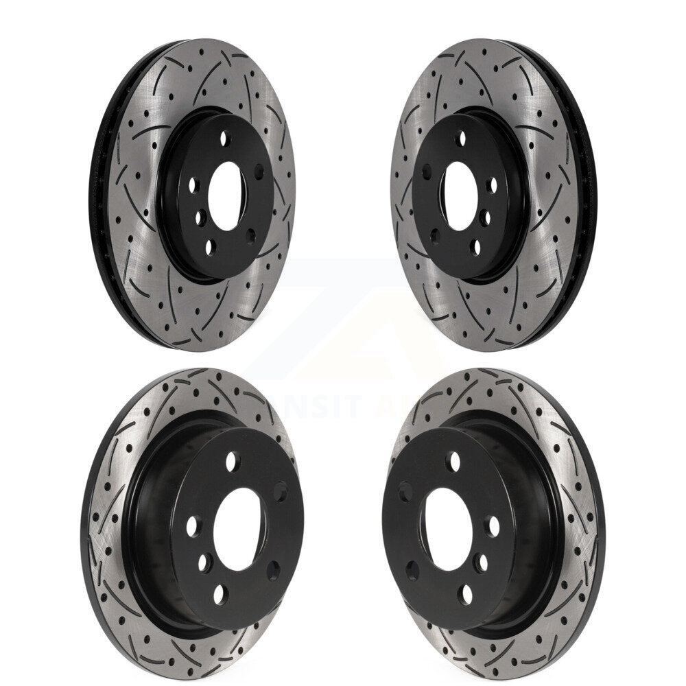 Front Rear Drilled Slot Disc Brake Rotors Kit For 2022-2023 Mini Cooper S with GAS engine KD-100838