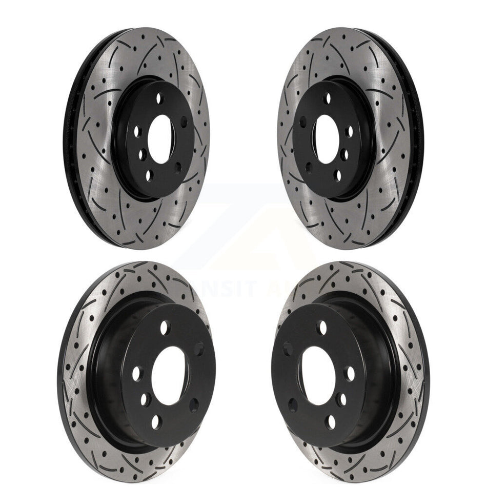 Front Rear Drilled Slot Disc Brake Rotors Kit For 2022-2023 Mini Cooper S with GAS engine KD-100838